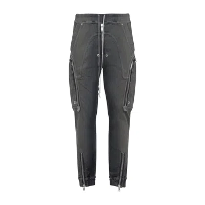 Rick Owens Elastic Waist Cargo Trousers Featuring Pockets In Black