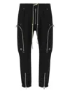 Rick Owens Bauhaus-inspired Cargo Pants With Elastic Waistband In Black