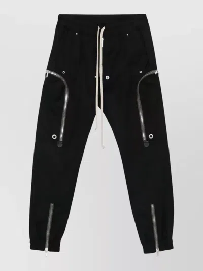 Rick Owens Bauhaus Cargo Trousers Tapered Leg Zips In Black