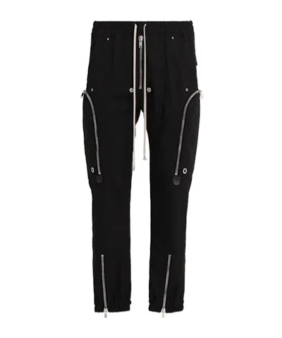 Rick Owens Bauhaus Cargo Wool Pants In Black
