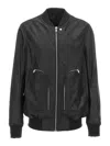 Rick Owens Bauhaus Flight Leather Bomber Jacket In Black