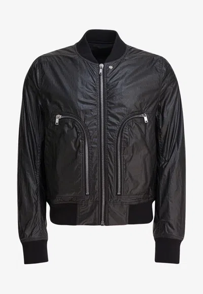 Rick Owens Bauhaus Flight Bomber Jacket In Black