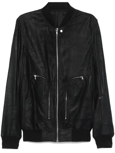 Rick Owens Bauhaus Flight Jacket In Black