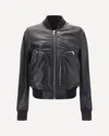 Rick Owens Bauhaus Flight Leather Jacket In Black
