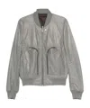 Rick Owens Bauhaus Flight Leather Jacket In Gray