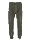 Rick Owens Bauhaus Green Pants With Elastic Waist In Cotton Stretch Man In Green