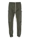 Rick Owens Bauhaus Green Pants With Elastic Waist In Cotton Stretch Man In Green