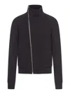 Rick Owens Mens Black Bauhaus Long-sleeve Cotton-jersey Zipped Sweatshirt In Black