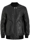 Rick Owens Bauhaus Flight Leather Bomber Jacket In Black