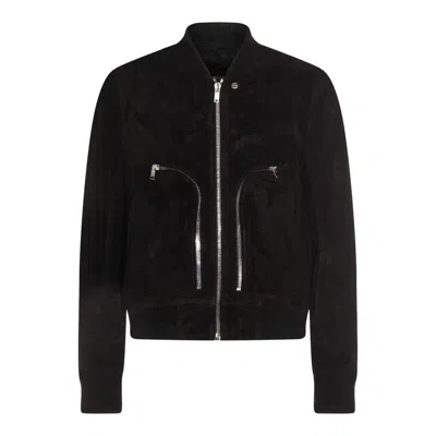 Rick Owens Bauhaus Leather Bomber Jacket In Black
