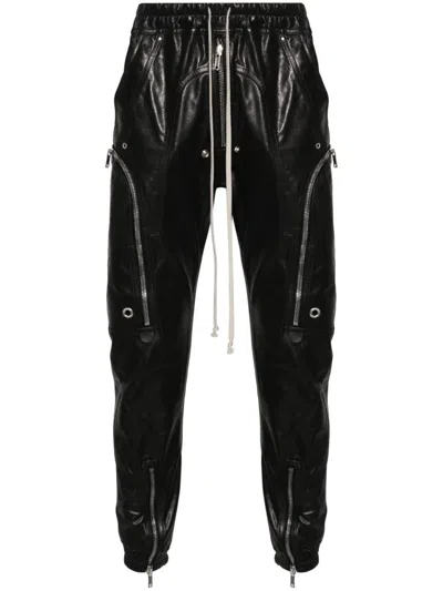 RICK OWENS BAUHAUS LEATHER CARGO PANTS