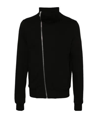 Rick Owens Bauhaus Organic Cotton Zip-up Sweatshirt In Black