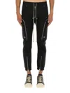 Rick Owens Bauhaus-inspired Cargo Pants With Elastic Waistband In Black