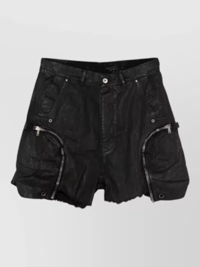 Rick Owens Bauhaus Shorts Drkshdw Belted Pocket Design In Black