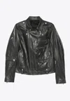 Rick Owens Lukes Stooges Leather Jacket In Black