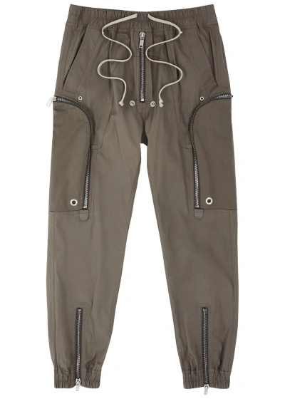 Rick Owens Bauhaus Stretch-cotton Cargo Trousers In Brown