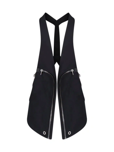 Rick Owens Bauhaus Zip Detailed Waistcoat In Black