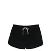 Rick Owens Elastic Waistband Swim Shorts With Side Pockets In Black