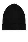 Rick Owens Black Textured Beanie Hat In Black
