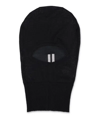 Rick Owens Rib-hem Cashmere Balaclava In Black