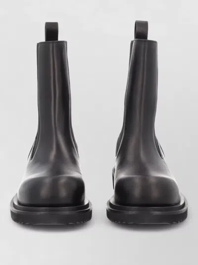 Rick Owens Beatle Ankle Boots Chunky Sole Elastic In Black