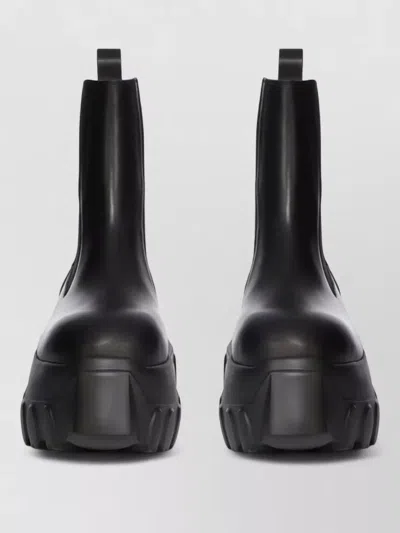 Rick Owens Beatle Ankle Boots Chunky Sole Elastic In Black