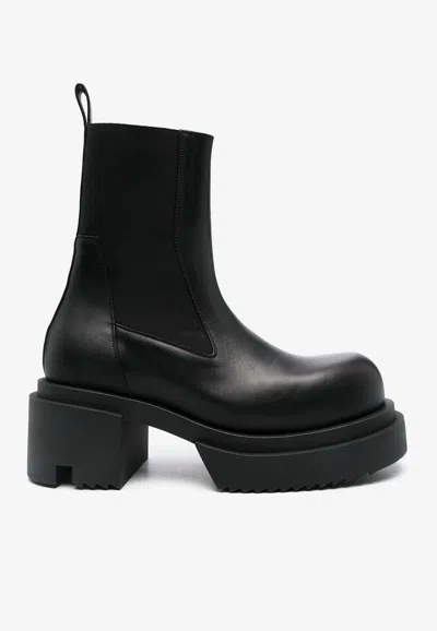 Rick Owens Beatle Bogun 60 Leather Ankle Boots In Black