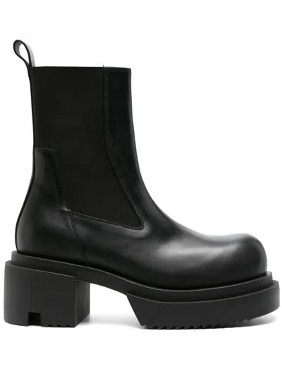 Rick Owens Beatle Bogun 60mm Leather Boots In Black