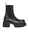 Rick Owens Womens Black Beatle Bogun Leather Heeled Boots In Black