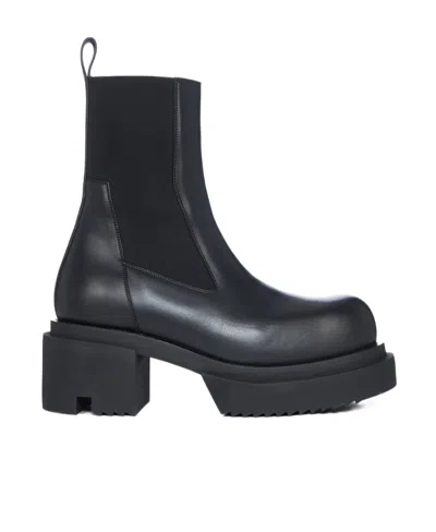 Rick Owens Beatle Bogun 75mm Leather Boots In Schwarz