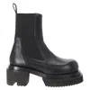 Rick Owens Womens Black Beatle Bogun Leather Heeled Boots In Black