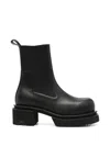 Rick Owens Round-toe Ankle Boots In Black