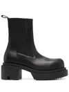 Rick Owens Beatle Bogun 60 Leather Ankle Boots In Black