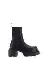Rick Owens Womens Black Beatle Bogun Leather Heeled Boots In Black
