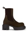 Rick Owens Platform Boots With Elastic Strap In Animal Print
