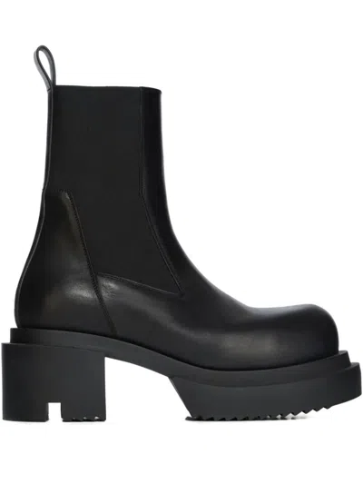 Rick Owens "beatle Bogun" Leather Ankle Boots