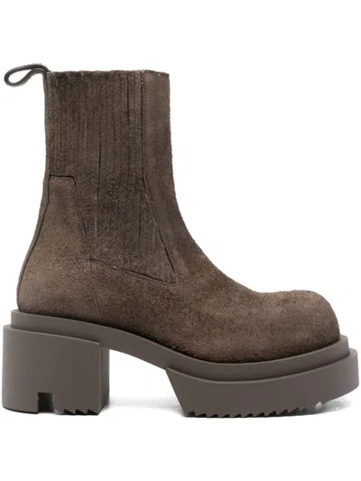 Rick Owens Beatle Bogun Platform-sole Boots In Brown