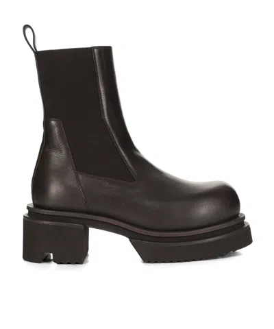 Rick Owens Beatle Bogun Chunky-sole Chelsea Boots In Brown