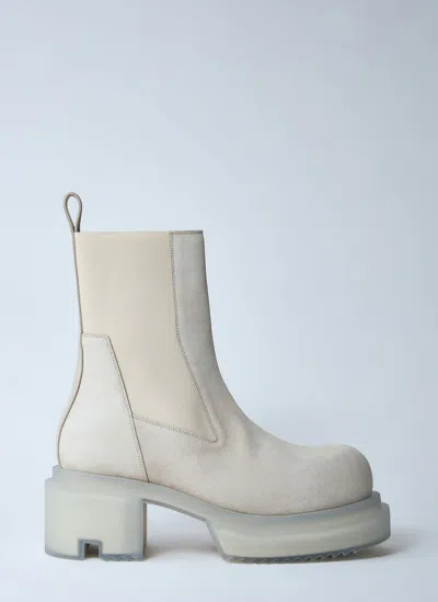 Rick Owens Beatle Bogun Suede Boots In Beige
