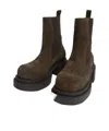 Rick Owens Platform Boots With Elastic Strap In Brown
