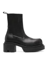 Rick Owens Beatle Leather Platform Chelsea Boots In Black