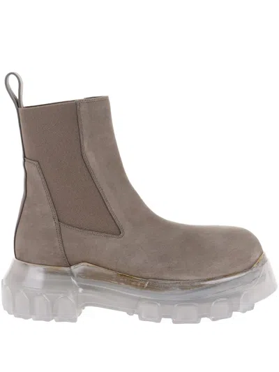 Rick Owens Beatle Bozo Chelsea Boots In Brown