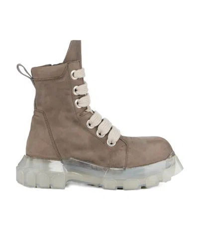 Rick Owens Beatle Bozo Tractor Ankle Boots In Gray