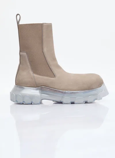 Rick Owens Beatle Bozo Tractor Boots In Grey