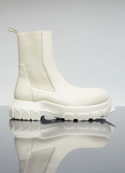 Pre-owned Rick Owens Beatle Bozo Tractor Boots In White