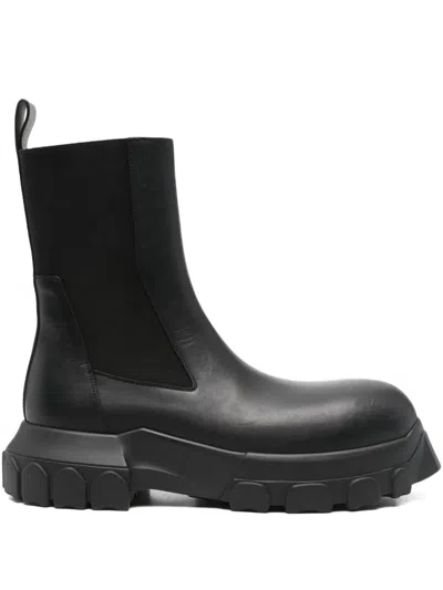 Rick Owens Beatle Bozo Tractor Chelsea Boots In Black