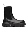 Rick Owens Black Concordians Beatle Bozo Tractor Chelsea Boots In Black