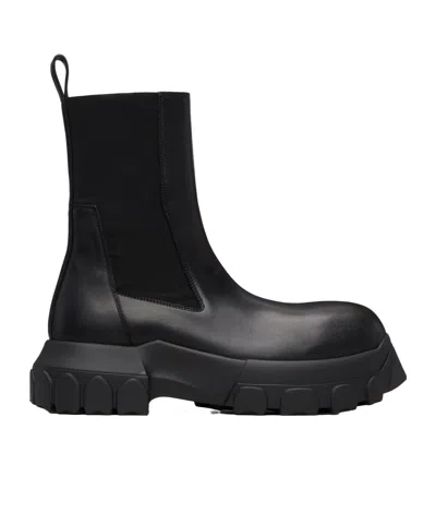 Rick Owens Beatle Bozo Tractor Chelsea Boots In Black