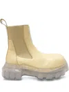 Rick Owens Beatle Bozo Tractor Chelsea Boots In Neutral