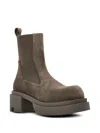 Rick Owens Round Toe Short Boots In Gray